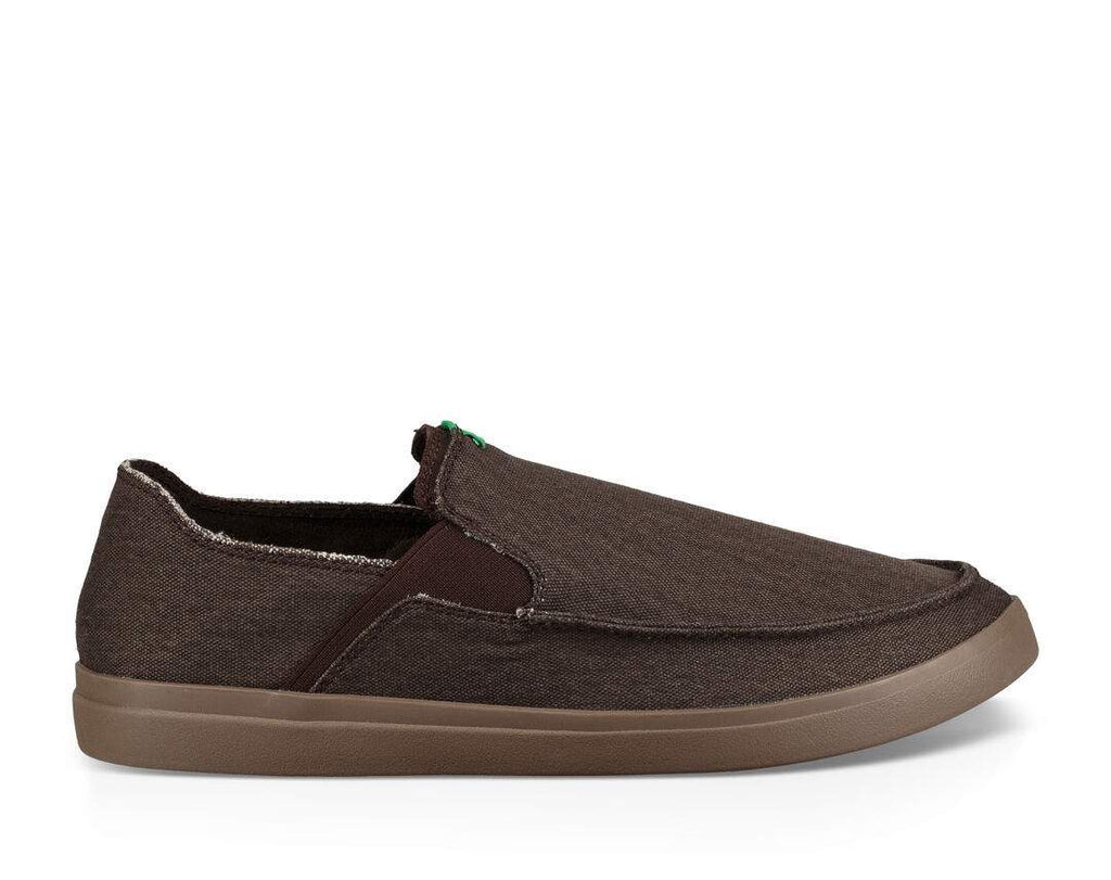 Sanuk Pick Pocket Slip On Shoe Dark Brown REAL Watersports