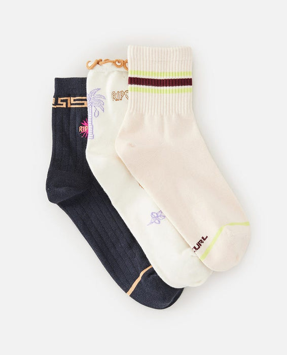 Rip Curl Mixed 3-Pk Socks-Multico