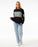 Rip Curl High Tide Hibiscus Stripe Crew Sweatshirt-Black