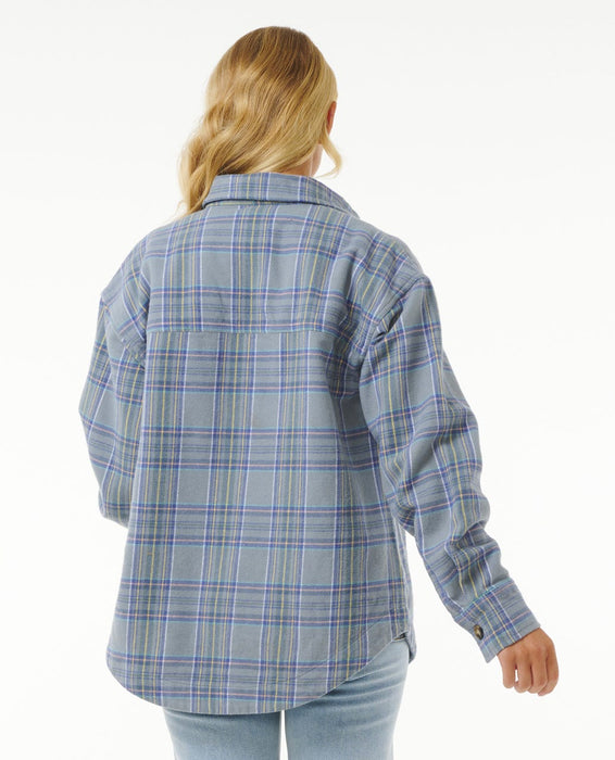 Rip Curl High Tide Soft Flannel L/S Shirt-Mineral Blue