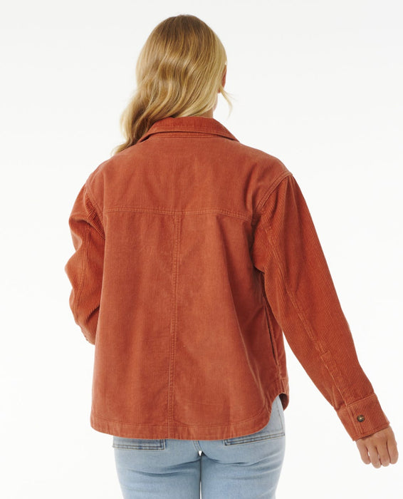 Rip Curl Stevie Cord L/S Shirt-Dark Rust