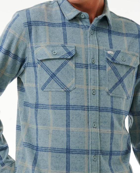 Rip Curl Grid L/S Shirt-Mineral Blue Marle