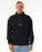 Rip Curl QuestÂ 1/4 Zip Crew Sweatshirt-Black