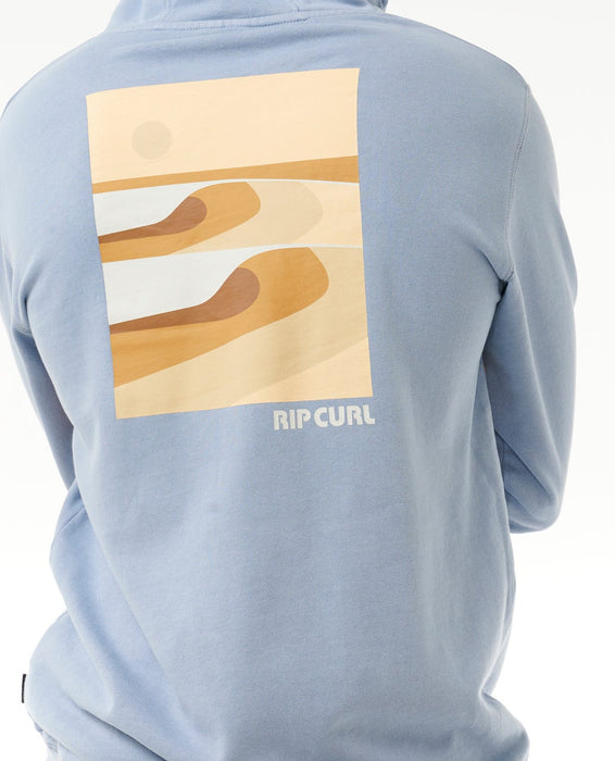 Rip Curl Surf Revival Lined Up Hooded Sweatshirt-Spray Blue