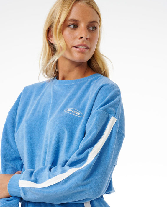 Rip Curl High Tide Terry Crew Sweatshirt-Bright Blue