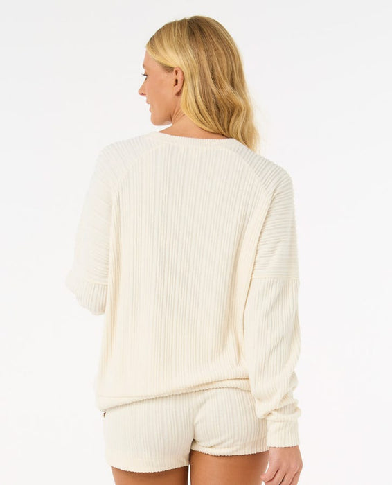 Rip Curl Cosy Raglan Crew Sweatshirt-Off White