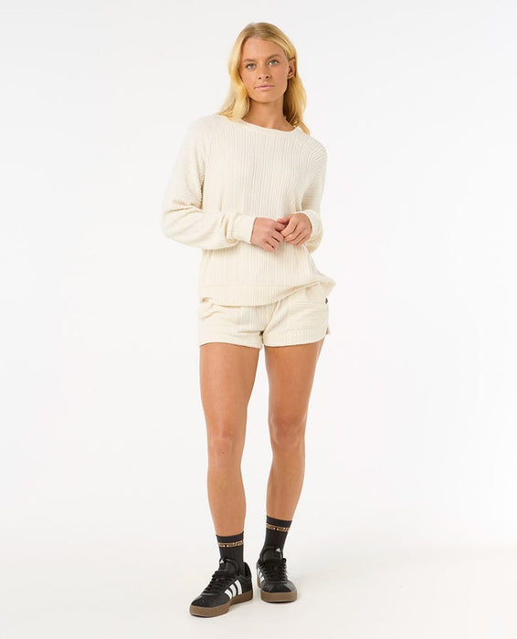 Rip Curl Cosy Raglan Crew Sweatshirt-Off White