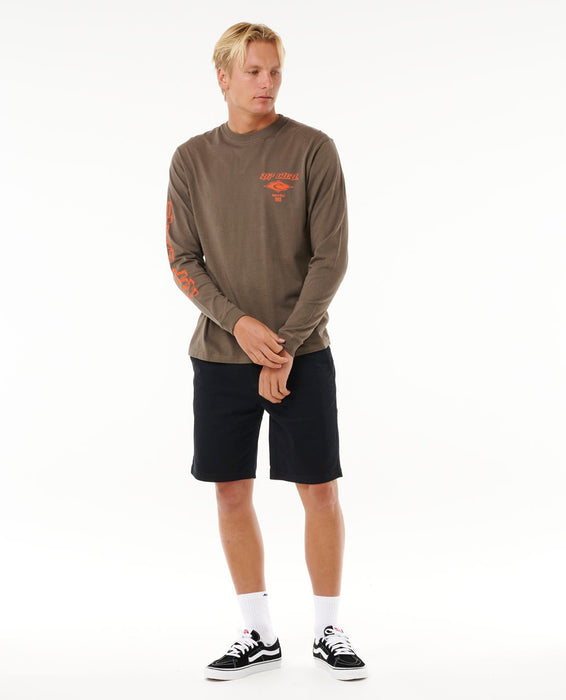 Rip Curl Fade Out Icon L/S Tee-Rock