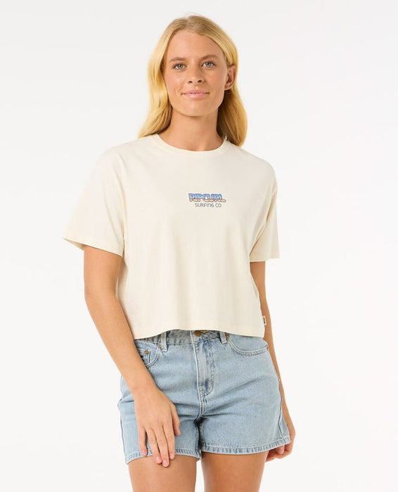 Rip Curl Sun & Sea Crop Tee-Bone