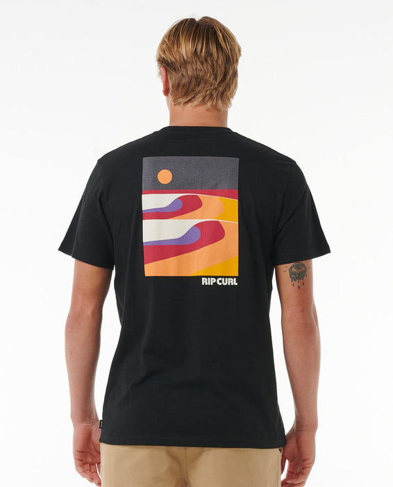 Rip Curl Surf Revival Lined Up Tee-Black