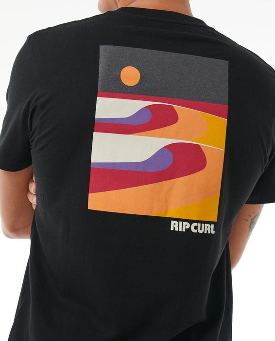 Rip Curl Surf Revival Lined Up Tee-Black