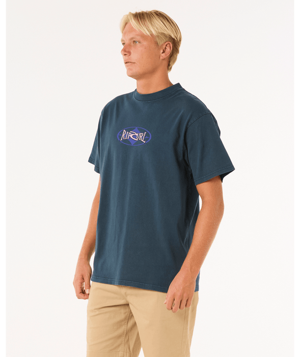 Rip Curl Heritage Oval Tee-Dark Navy