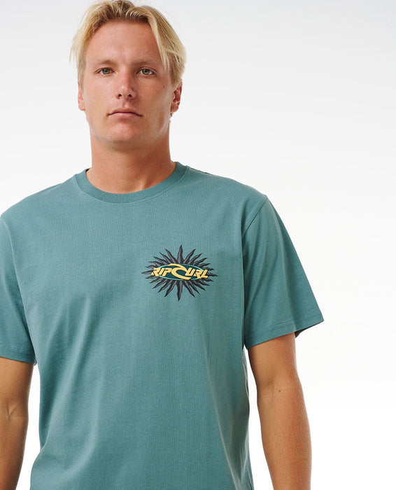 Rip Curl Quest Oval Burst Tee-Blue Stone