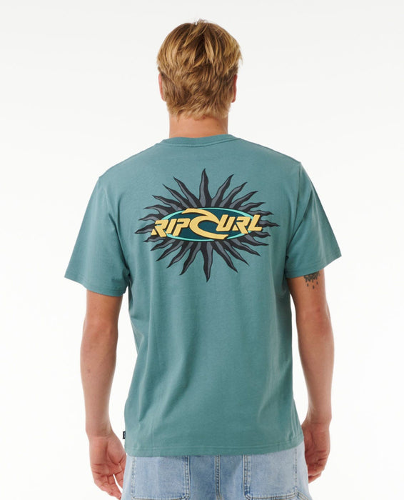 Rip Curl Quest Oval Burst Tee-Blue Stone