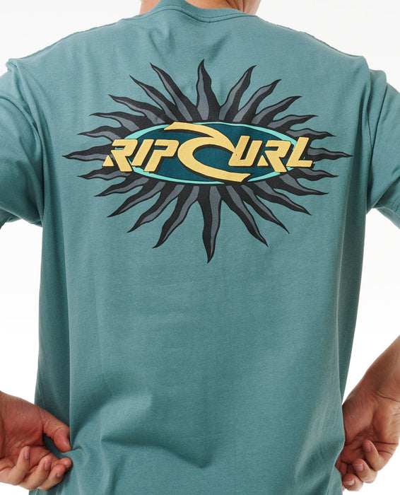 Rip Curl Quest Oval Burst Tee-Blue Stone