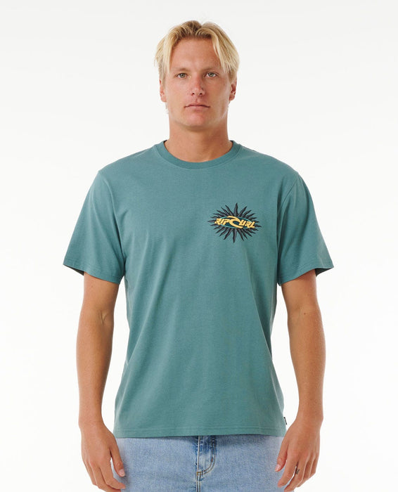 Rip Curl Quest Oval Burst Tee-Blue Stone