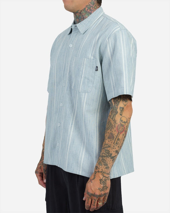 Lost Pastoral Woven Shirt-Blue