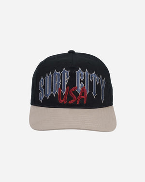 Lost  Surf City Strapback Hat-Black/Grey