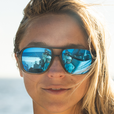 Bajio 12 South Sunglasses-Blue Sky Gloss/Blue Mirror Poly