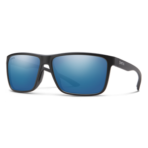 Smith Riptide Sunglasses-Matte Black/ChromaPop Glass Polar Blue Mirror