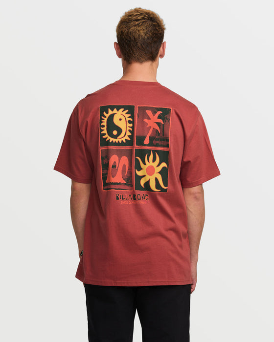 Billabong Twin Peaks Regular Tee-Dusty Red