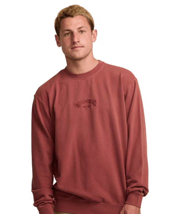 Billabong Wave Washed Crew Sweatshirt-Dusty Red