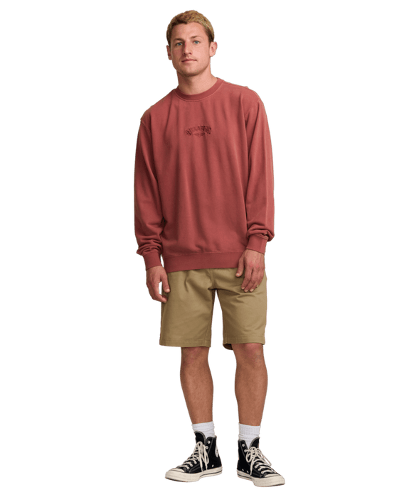 Billabong Wave Washed Crew Sweatshirt-Dusty Red