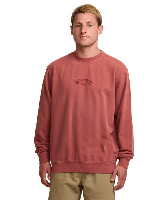 Billabong Wave Washed Crew Sweatshirt-Dusty Red