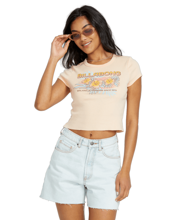 Billabong When The Night Tee-Soft Peach