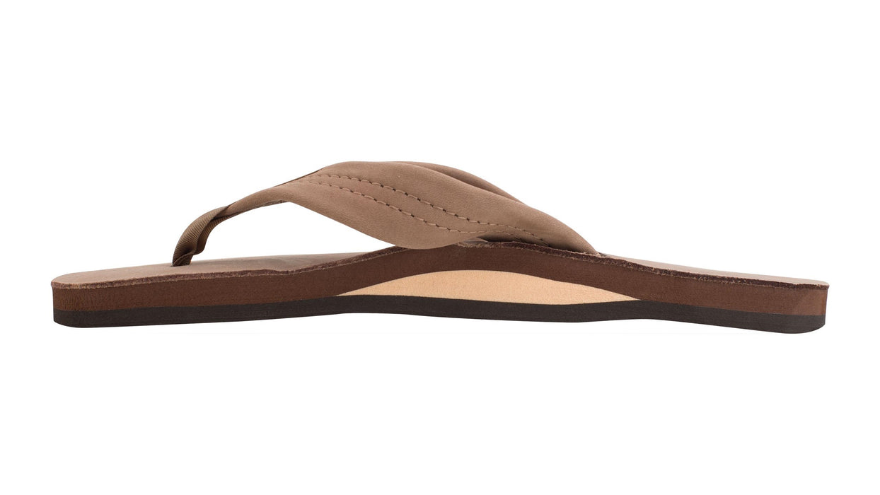 Rainbow Single Layer Leather Sandal-Dark Brown