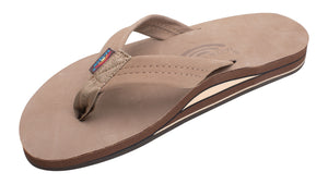 Rainbow Double Layer Leather Sandal-Dark Brown