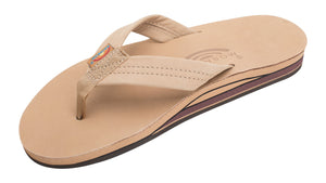 Rainbow Double Layer Leather Sandal-Sierra Brown