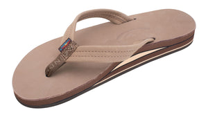 Rainbow Double Layer Leather 3/4" Sandal-Dark Brown