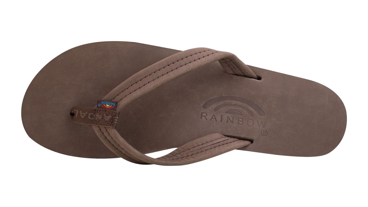 Rainbow Double Layer Leather 3/4" Sandal-Expresso