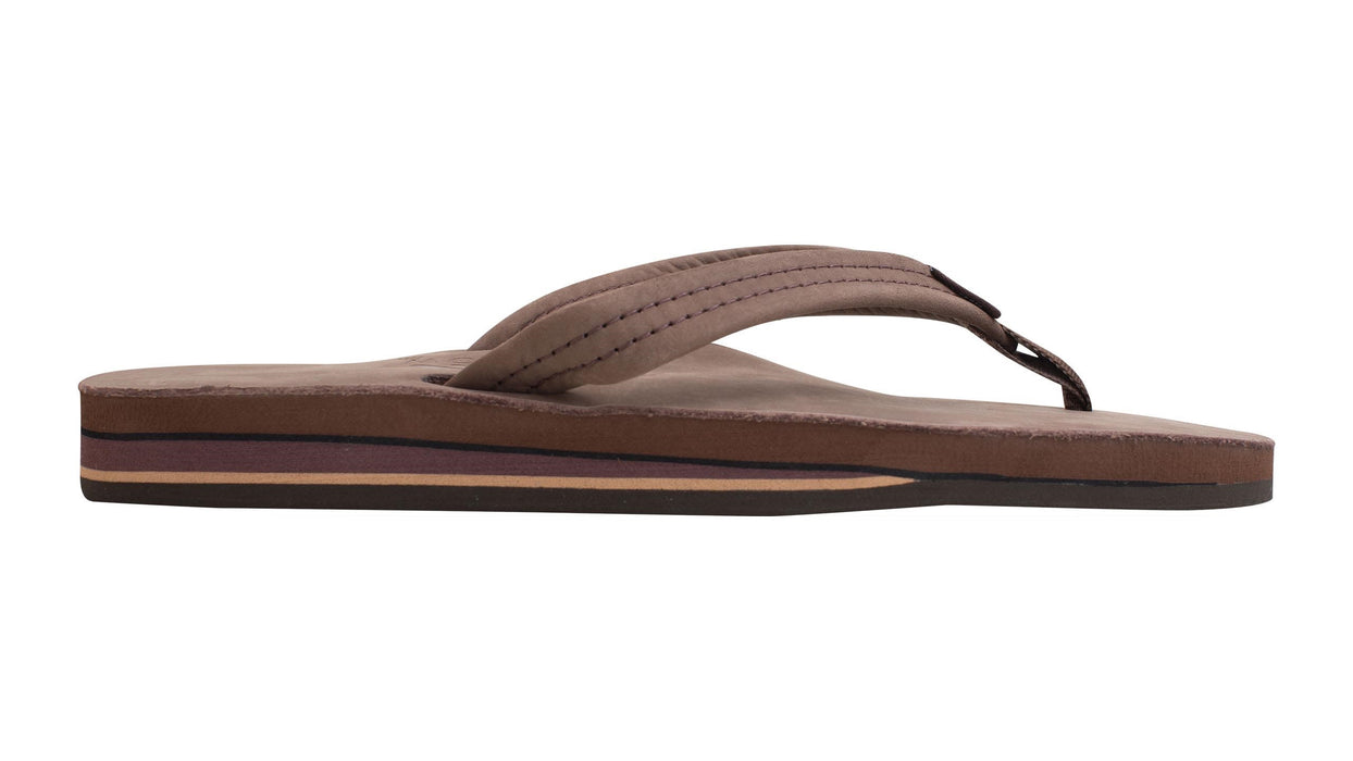 Rainbow Double Layer Leather 3/4" Sandal-Expresso