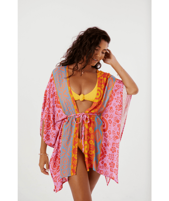 Roxy Wanderer Cover Up Kimono Dress-Multi