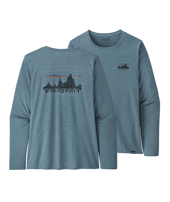 Patagonia Cap Cool Daily Graphic L/S Shirt-73 Skyline: Light Plume Grey X-Dye