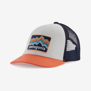 Patagonia K's Trucker Hat-Ridge Rise Stripe: Coho Coral