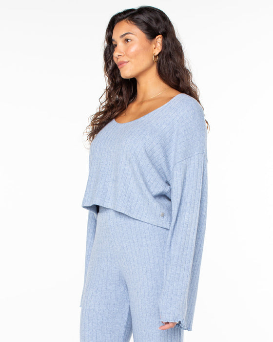 Roxy Sandy Coast L/S Shirt-Infinity Blue