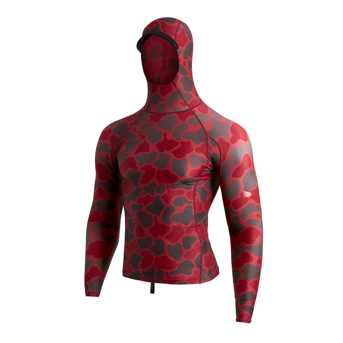 Florence Marine X Standard Issue Camo Hooded Rashguard-Maroon Camo