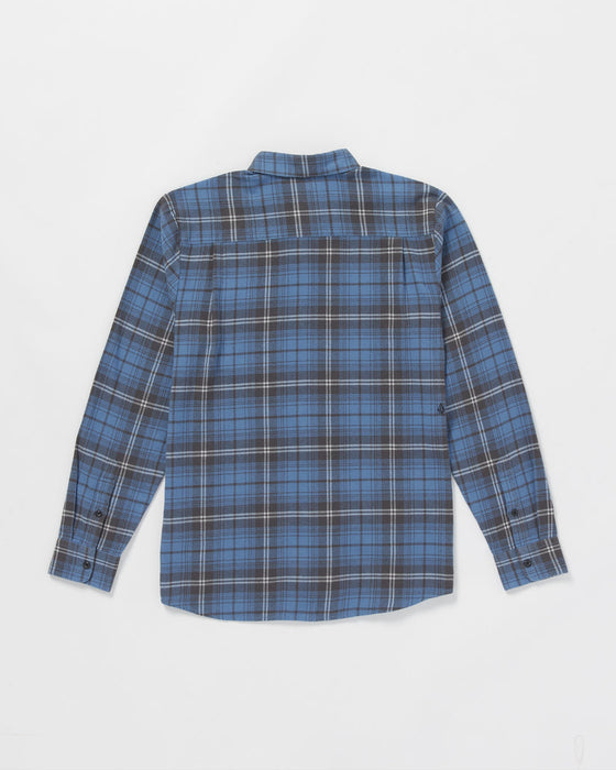 Volcom Caden Plaid L/S Shirt-Blueberry