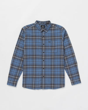 Volcom Caden Plaid L/S Shirt-Blueberry