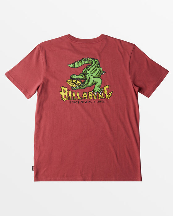 Billabong Boys Croc Tee-Ruby