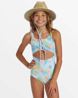 Billabong Girls In Da Jungle One Piece-Blue Glow