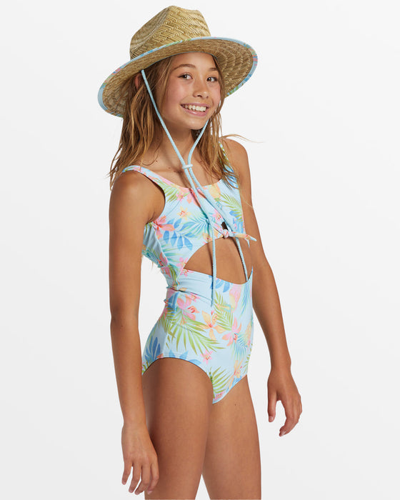 Billabong Girls In Da Jungle One Piece-Blue Glow