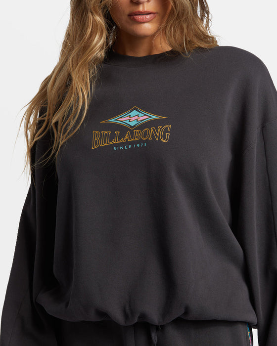 Billabong Swipe Right Kendal Crew Sweatshirt-Black Sands