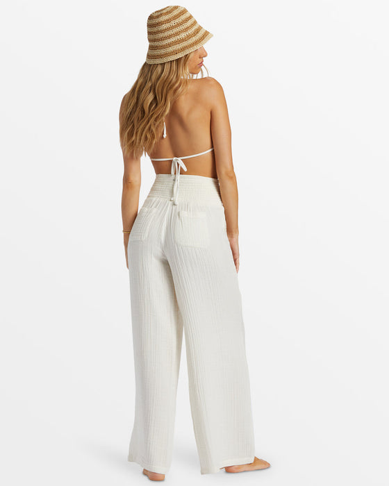 Billabong New Waves Gauze Pants-Salt Crystal