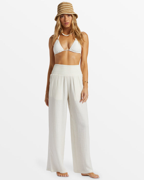 Billabong New Waves Gauze Pants-Salt Crystal