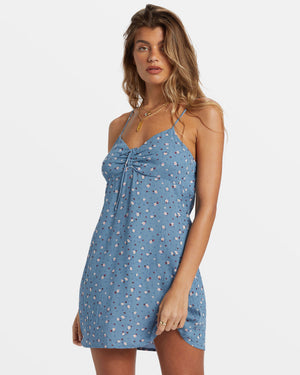 Billabong Sun Chaser Dress-Blue Shadow