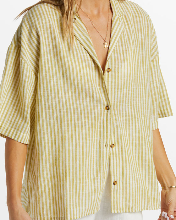 Billabong Beach Side Cotton Shirt-Moss Joy